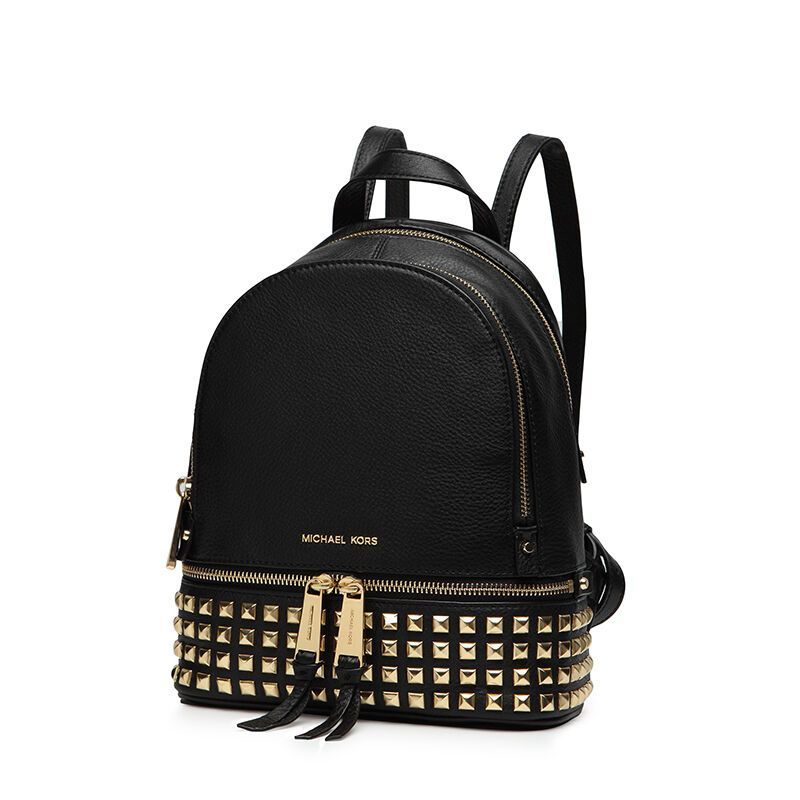 迈克.高仕(Michael Kors/MK)女包 小号铆钉双肩包 旅行包30S5GEZB5L 黑色
