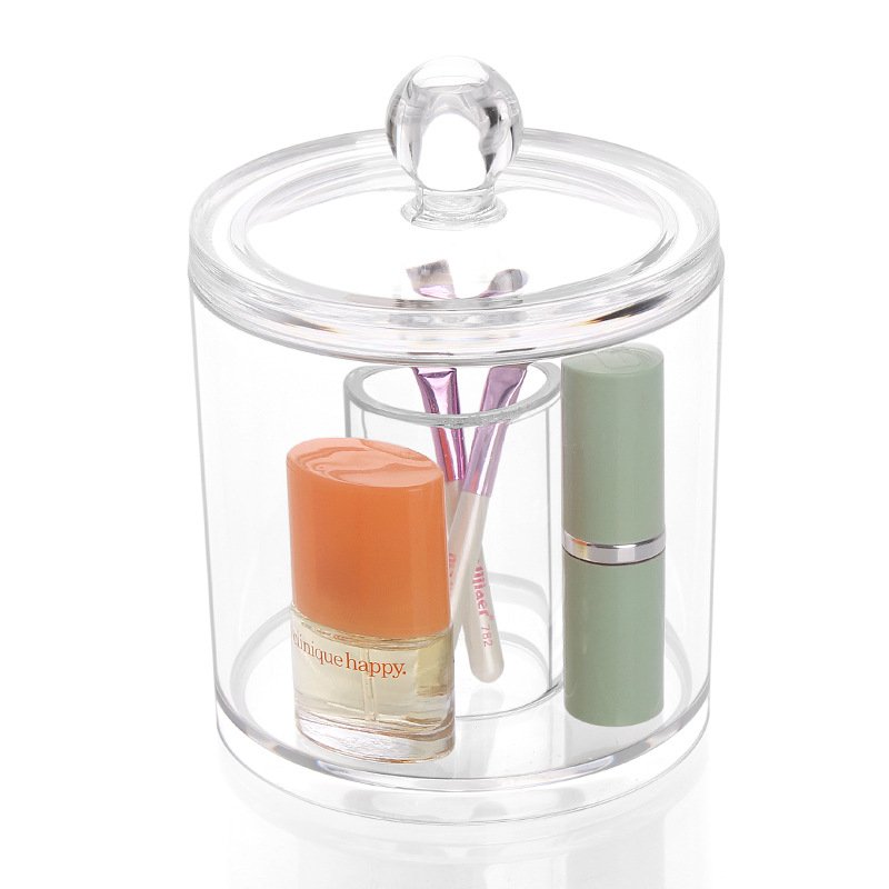 巨头透明收纳罐创意化妆品整理塑料罐棉签筒