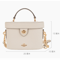 COACH蔻驰女包品女式包复古水桶盒子化妆包手提包单肩包斜挎包 白色 白色20*13*10cm