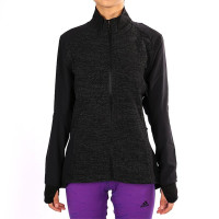 Adidas/阿迪达斯 女装运动休闲中长款常规款保暖跑步茄克外套AX7460