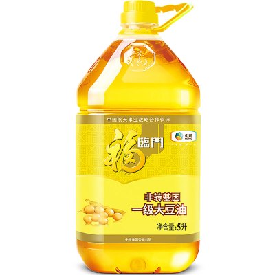 福临门大黄豆油家香味一级精炼非转基因5L升桶装商家食用植物油