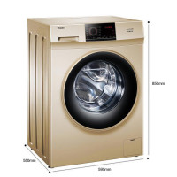 海尔（Haier） 9公斤金色大容量家用变频静音全自动滚筒洗衣机 G90818BG