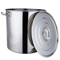 Naliya 商用不锈钢桶带盖汤桶储水桶米桶圆桶食用油桶 35cm