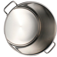 商用不锈钢桶带盖汤桶储水桶米桶圆桶食用油桶 2.0厚无磁亮光实心耳35cm