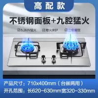 志高(CHIGO)煤气灶双灶燃气灶家用嵌入式天然气灶台式液化气灶猛火灶炉具_高配款不锈钢猛火九腔_液化气