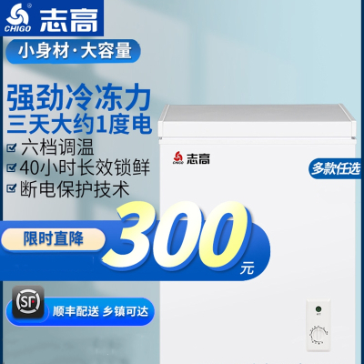 志高(CHIGO)小冰柜家用小型冷藏保鲜冷冻卧式冷柜冷冻柜两用单温小冰箱_①⑥OA②②⑧一级能