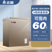 志高小冰柜一级能效小型家用全冷冻冷藏两用节能迷你卧式微霜冷柜_金色118减霜铜管速冻一级能效