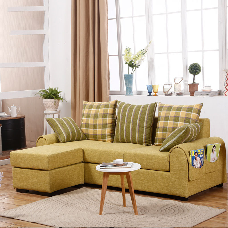 淮木三人沙发客厅家具组合小户型沙发转角棉麻简约现代可拆洗布艺沙发