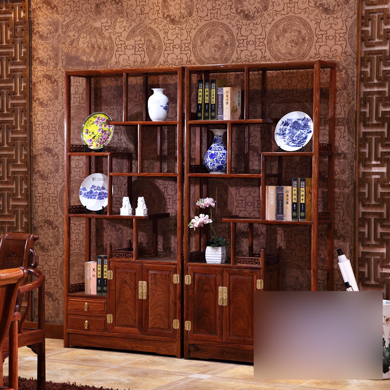 淮木中式现代隔断花架客厅多宝阁架博简约实木古架古典储物古董架客厅