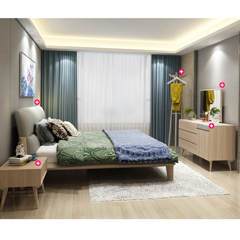 淮木床梳妆台镜子床头柜衣帽架北欧风格成套家具客厅卧室欧式田园其他