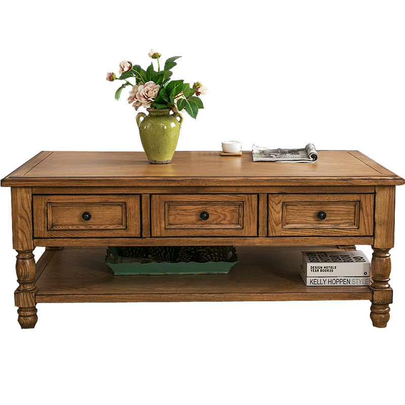 茶几组合进口红橡木美式乡村风格橡木仿古家具客厅卧室欧式田园其他非