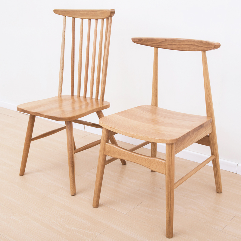 淮木北美白橡木原木椅子纯实木大温莎餐椅白橡木大小温莎椅北欧气质
