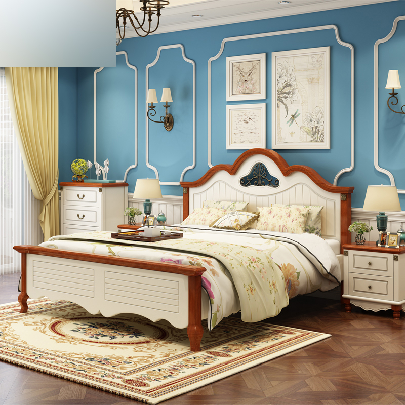 淮木实木床1 淮木 美式乡村床 实木床 地中海床 1.8田园床 欧式床类 