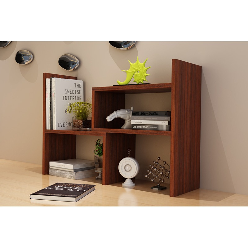 淮木创意伸缩书架置物架桌面书柜儿童简易桌上收纳架小书架办公组合架