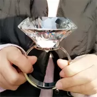 林檎生日送女友送女友 创意大钻石结婚求婚道具情人节表白神器送女友老婆生日小圣诞节 8厘米普通白钻+环送女朋友老婆生日礼物