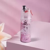 林檎运动喷雾水杯 创意便携式塑料简约水瓶抖音网红同款送男女生朋友闺蜜同学礼品杯子健身水壶生日送女朋友老婆生日礼物