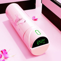 林檎路易礼屋 儿童保温杯女生定制刻字男女小学生恒温水壶大容量防摔智能水杯子女士抖音同款提醒喝水送女朋友老婆生日礼物送女朋