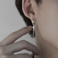 流苏十字耳环男耳钉潮嘻哈hiohop中性耳圈小众设计感女高级感耳饰送女朋友老婆情人节七夕生日礼物