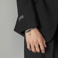 手链男新款钛钢锆石小众设计轻奢高级感情侣银首饰潮男士吊坠手串送女朋友老婆情人节七夕生日礼物