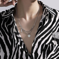 项链男款潮钛钢男士轻奢小众设计女生简约吊坠配饰高级感百搭链子送女朋友老婆情人节七夕生日礼物