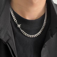 八星芒项链男生嘻哈小众美式轻奢高级女潮流饰品男锁骨链简约百搭送女朋友老婆情人节七夕生日礼物