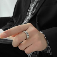 罗马数字戒指可旋转动男女情侣食指冷淡风个性ins小众设计简约戒送女朋友老婆情人节七夕生日礼物