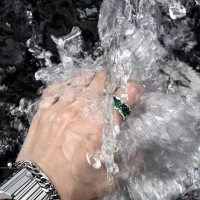 不规则暗黑风男女小众绿紫色开口戒指潮酷小众设计高级感冷淡风送女朋友老婆情人节七夕生日礼物