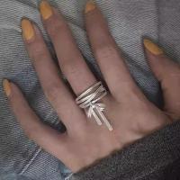 镂空线条飘逸蝴蝶结戒指女开口调节小众个性ins风潮雾面指环新品送女朋友老婆情人节七夕生日礼物