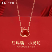 925纯银蛇年红玛瑙项链女高级感颈链生肖蛇本命年颈链新年礼物送女朋友老婆情人节七夕生日礼物