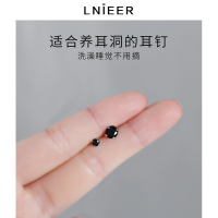 S999纯银钻石养耳洞耳钉女睡觉免摘小耳环耳骨钉男气质高级感耳饰送女朋友老婆情人节七夕生日礼物