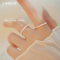 925纯银波光粼粼满天星戒指女轻奢高级感小众设计指环食指尾戒子送女朋友老婆情人节七夕生日礼物