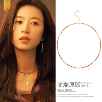 春色寄情人庄洁周雨彤同款S925银小米粒串珠项链女颈链配饰品送女朋友老婆情人节七夕生日礼物