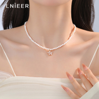 法式精致锆石花朵淡水珍珠项链女高级感锁骨链气质百搭颈链配饰品送女朋友老婆情人节七夕生日礼物