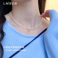 施家2mm极细小米珠珍珠项链女轻奢小众锁骨链气质高级感爱心颈链送女朋友老婆情人节七夕生日礼物