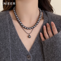 倪妮同款大溪地黑珍珠项链女轻奢叠戴锁骨链配饰百搭毛衣链送女朋友老婆情人节七夕生日礼物