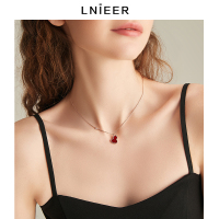 s925纯银葫芦项链女红滴釉镀18K玫瑰金轻奢小众吊坠锁骨链送礼物送女朋友老婆情人节七夕生日礼物