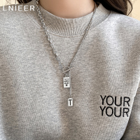 长款钛钢卫衣链女轻奢小众锁骨链男生潮嘻哈百搭中风性毛衣链配饰送女朋友老婆情人节七夕生日礼物