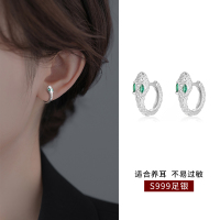 999纯银小灵蛇耳环女气质耳钉轻奢高级感耳圈独特潮时尚个性耳饰送女朋友老婆情人节七夕生日礼物