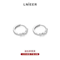 999纯银爱心耳圈耳环高级养耳洞足银耳钉素圈女耳扣2025新款耳饰
