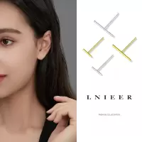 999纯银T型耳钉女养耳洞2025年新款耳环冷淡风耳骨钉小巧耳棒耳饰