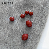 999纯银针酒红色车厘子耳钉红豆珍珠耳环女养耳洞高级感秋冬耳饰送女朋友老婆情人节七夕生日礼物