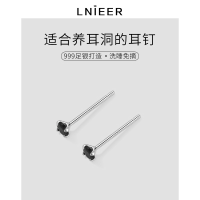 999纯银高级感钻石耳钉女耳棒养耳洞耳环ins设计感耳棍防堵小耳饰