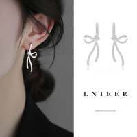 超闪满钻蝴蝶结耳环小众设计轻奢高级感轻奢小众圆脸耳坠耳饰女送女朋友老婆情人节七夕生日礼物