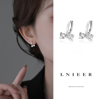 999纯银蝴蝶结耳圈女耳钉设计感轻奢高级感钻石新款耳环气质耳饰送女朋友老婆情人节七夕生日礼物