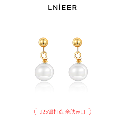 S925纯银天然珍珠耳坠耳环水滴小耳钉百搭简约高级感甜美耳饰女