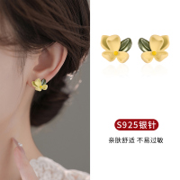 S925银针栀子花耳钉女森系仙气高级感耳环2025年轻奢百搭耳饰送女朋友老婆情人节七夕生日礼物