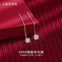 999纯银闪钻耳线女养耳洞耳钉2025新款耳环耳坠气质高级感耳饰女送女朋友老婆情人节七夕生日礼物