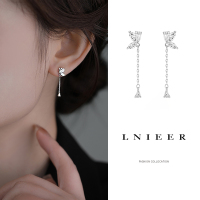 999纯银长款蝴蝶流苏耳钉女夏2025新款小众设计高级耳环耳饰送女朋友老婆情人节七夕生日礼物