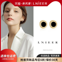 999纯银镀18k金罗马数字圆环耳钉女气质耳环2025新款潮轻奢耳饰送女朋友老婆情人节七夕生日礼物