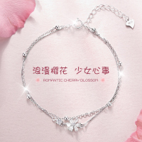 925纯银樱花手链女生轻奢小众精致2025年新款配饰送女友生日礼物送女朋友老婆情人节七夕生日礼物